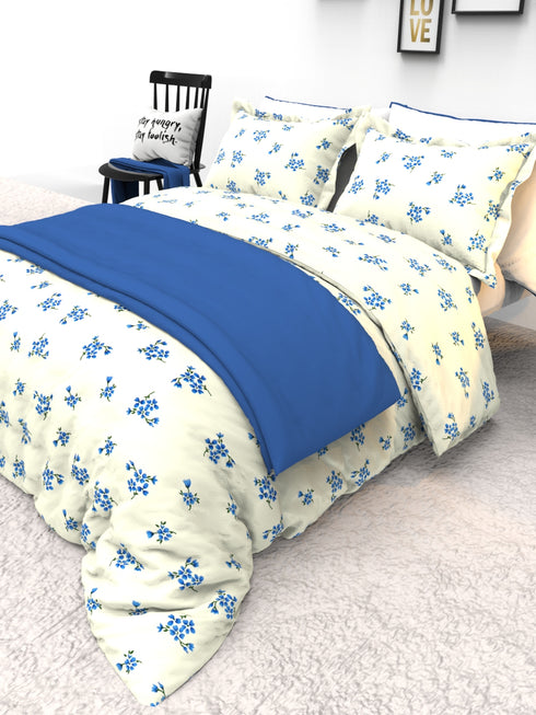 The White Moss Denmark Double bed 100% cotton bedsheet with 2 pillow covers